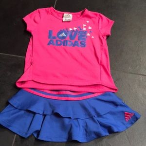 Like new Adidas matching outfit with skirt & tee!